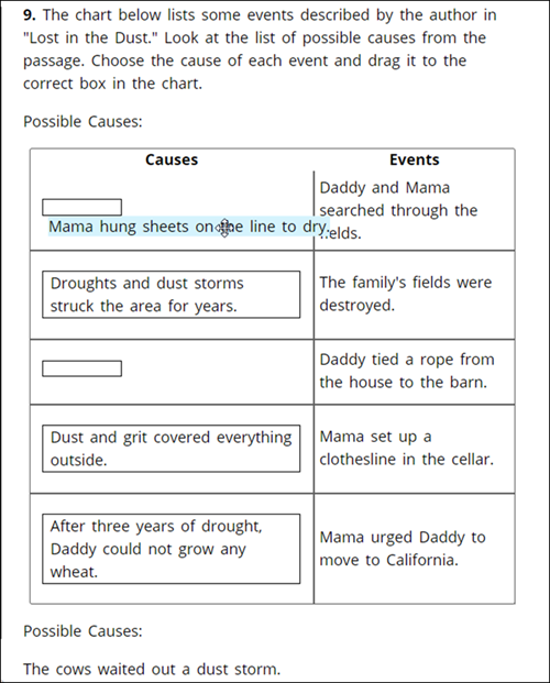 An image of a Drag and Drop question